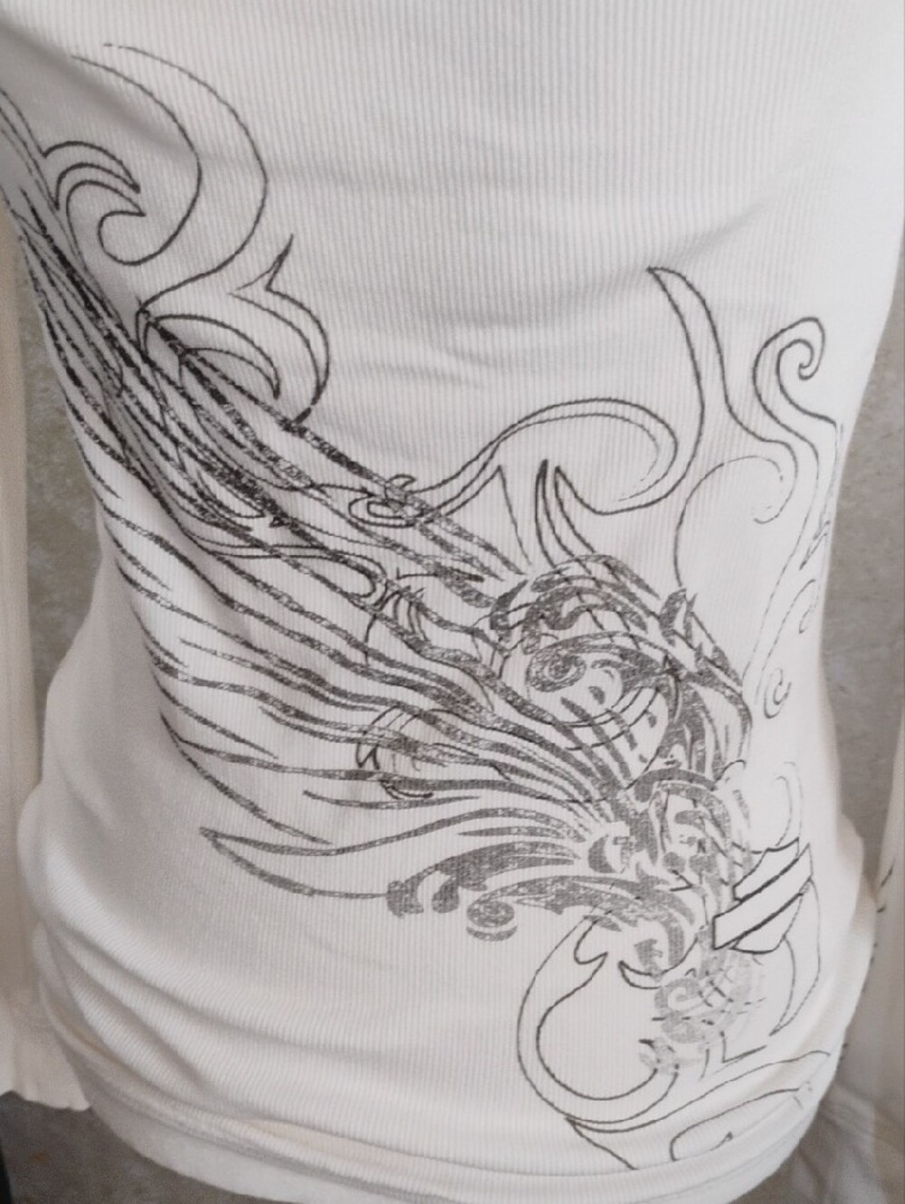 Harley Davidson Women's Cream Long-Sleeve Graphic Henley Top/Bikers/Size M - Picture 7 of 14